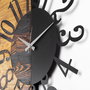 Wallity Reloj de pared decorativo de madera Nogal y Negro